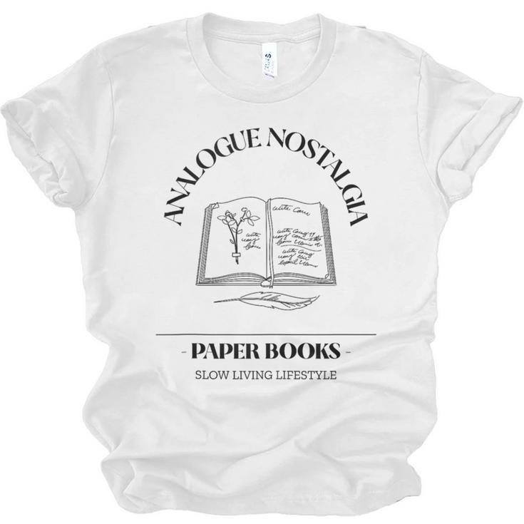 Analogue Nostalgia Paper Books Book Graphic Unisex Jersey T-Shirt