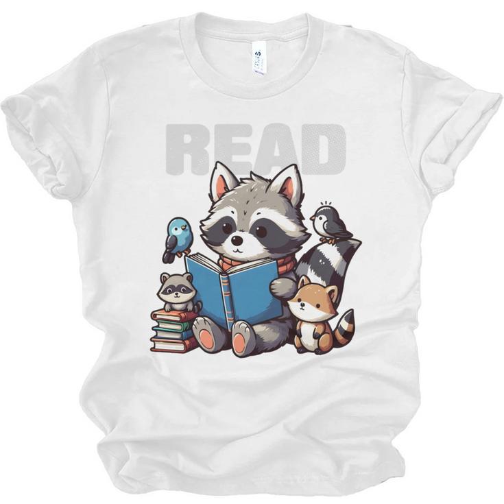 Animals Raccoon Reading Book Librarian Across America Kids Unisex Jersey T-Shirt