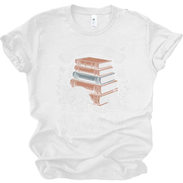Anti-Social Book Club Reader Books & Coffee Dark Academia Premium Tri-Blend Unisex Jersey T-Shirt