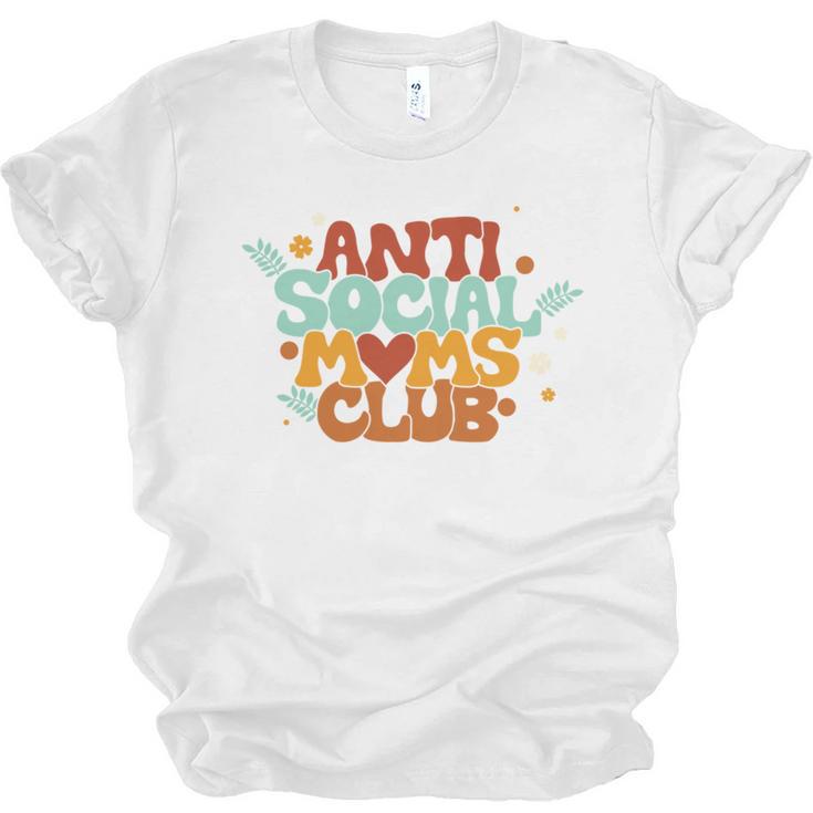 Antisocial Moms Club Introvert Mom Mothers Introverted Retro Unisex Jersey T-Shirt