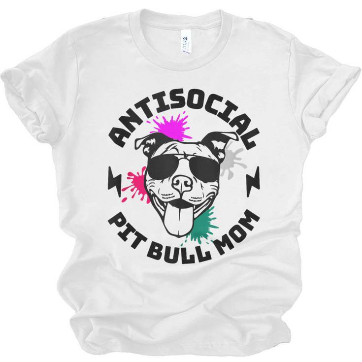 Antisocial Pit Bull Mom Pittie Introvert Dog Lover Pit Bull Unisex Jersey T-Shirt