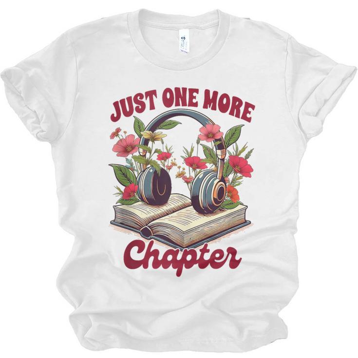 Audiobook Lover Bookish Headphones Just One More Chapter Unisex Jersey T-Shirt