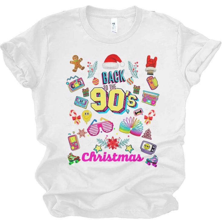 Back To 90's Christmas Nostalgia Quotes Graphic Premium Tri-Blend Unisex Jersey T-Shirt