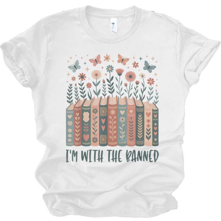 Im With The Banned Book Readers Librarian Read Banned Books Unisex Jersey T-Shirt