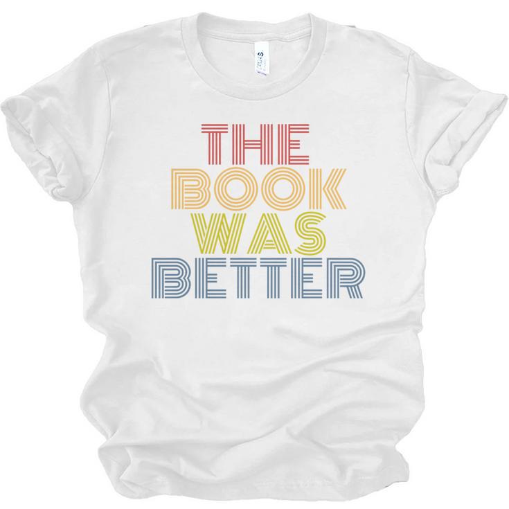 The Book Was Better Retro 70s Vintage Premium Tri-Blend Unisex Jersey T-Shirt