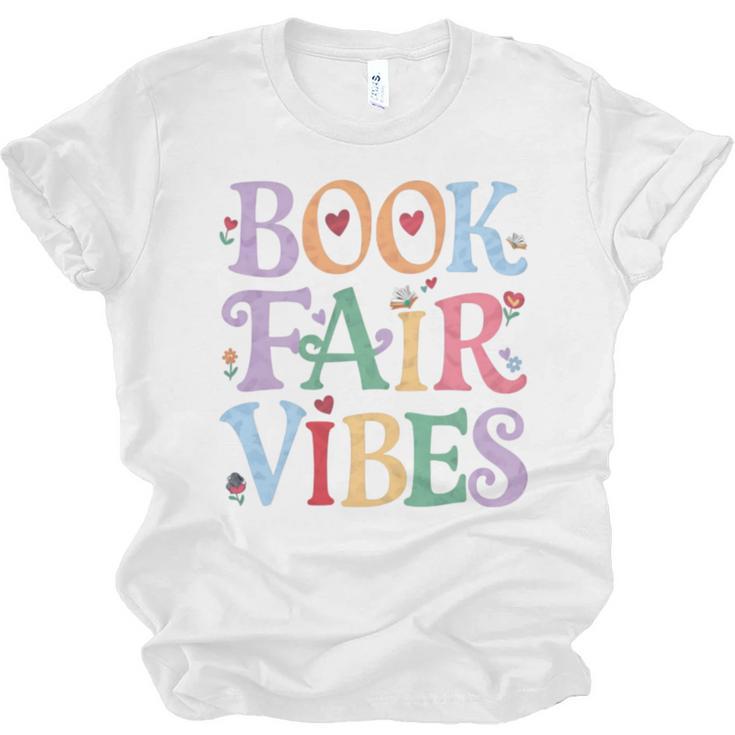 Book Fair Vibes Groovy Retro Reading Unisex Jersey T-Shirt