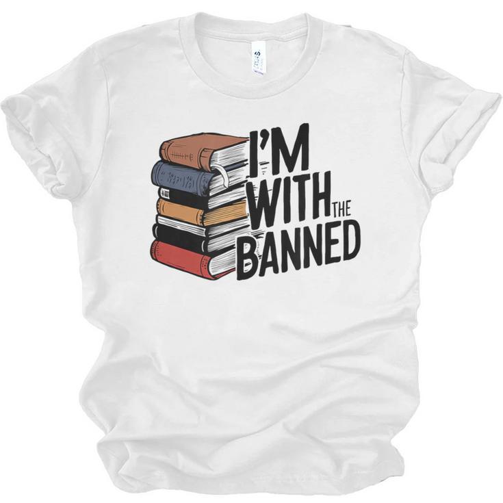 Book Lovers Im With The Banned Books For Reading Librarian Unisex Jersey T-Shirt