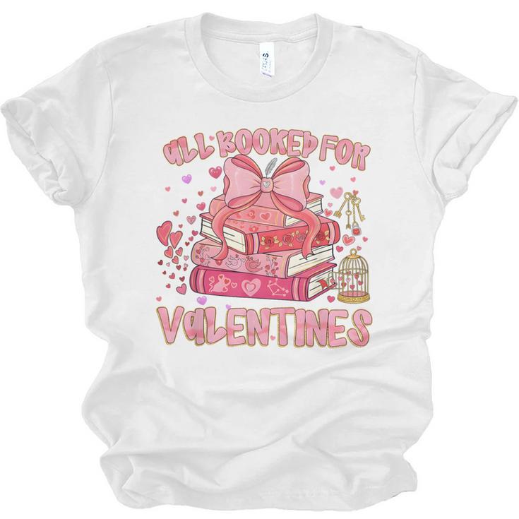 All Booked For Valentines Book Lovers Teacher Kid Valentines Unisex Jersey T-Shirt