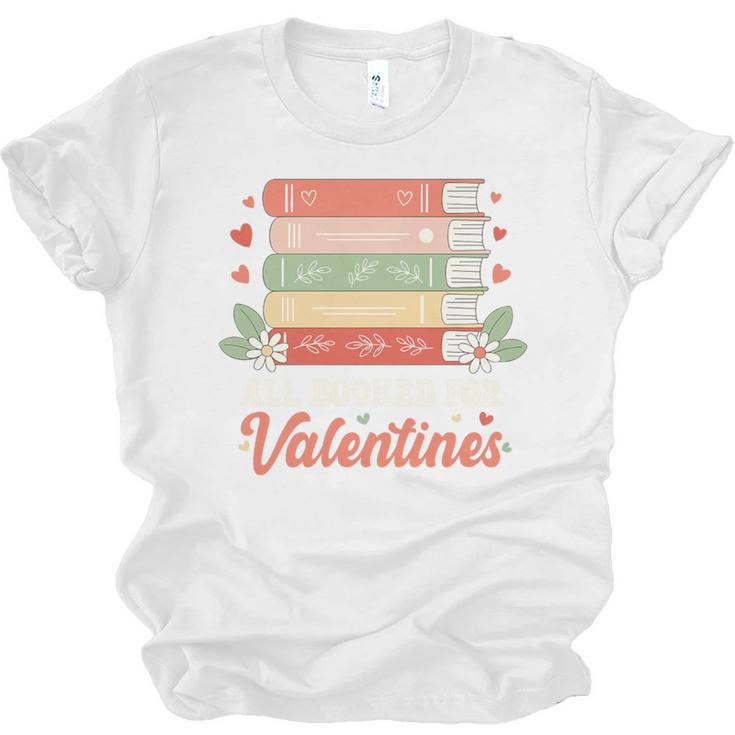 All Booked For Valentines Retro Book Lover Teacher Bookworm Premium Tri-Blend Unisex Jersey T-Shirt
