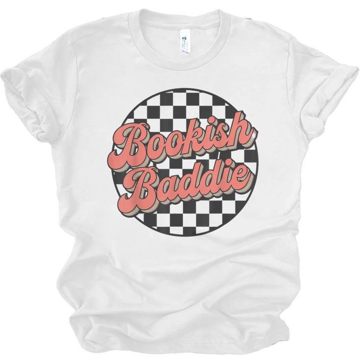 Bookish Baddie Retro Aesthetic Typography Unisex Jersey T-Shirt