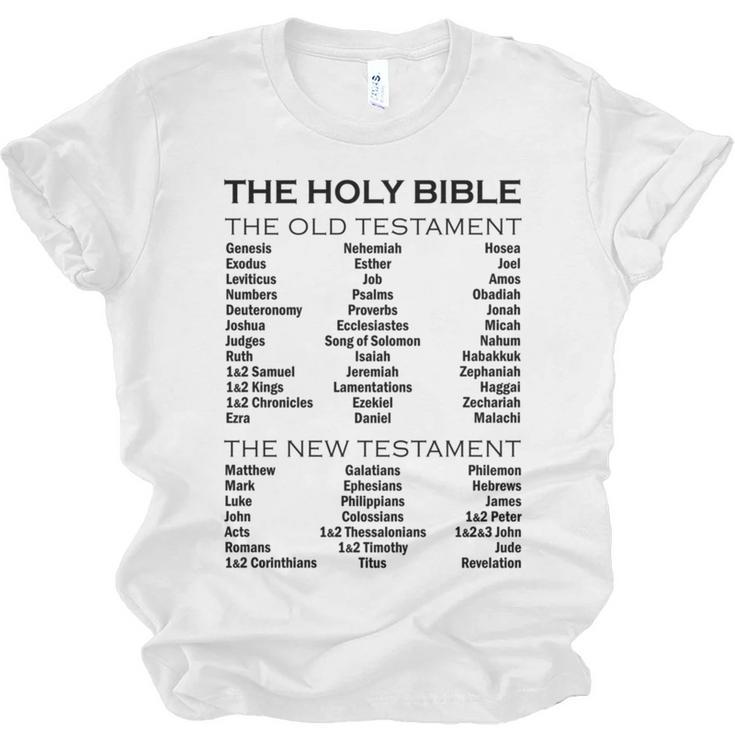 The Books Of The Bible Old And New Testament Complete List Unisex Jersey T-Shirt