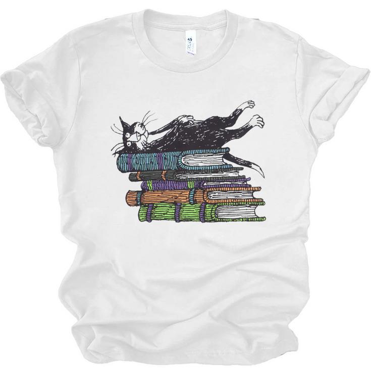 Books Cats Life Is Sweet Cats Books Lover Men Women Unisex Jersey T-Shirt