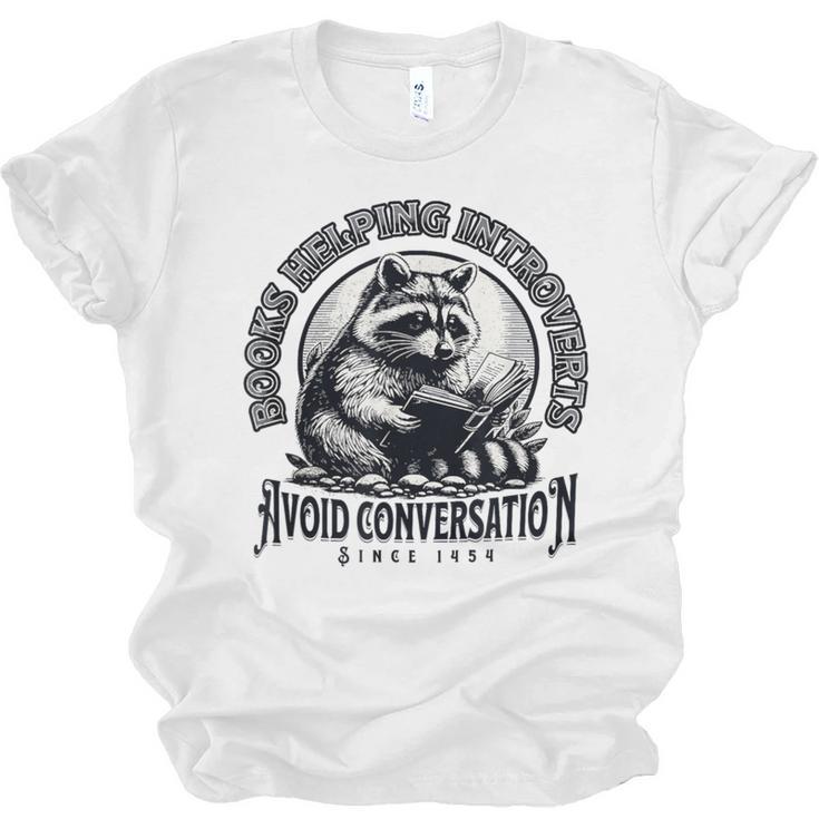 Books Helping Introvert Avoid Conversation Since 1454 Unisex Jersey T-Shirt