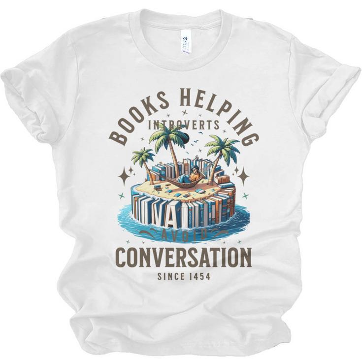 Books Helping Introvert Avoid Conversation Unisex Jersey T-Shirt