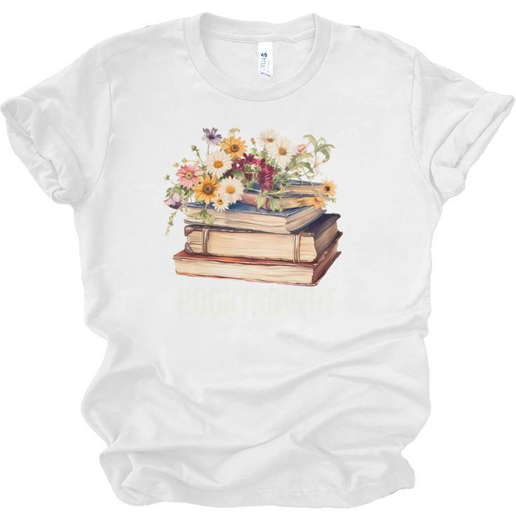 Booktrovert Vintage Wildflowers Books For Book Lovers Unisex Jersey T-Shirt