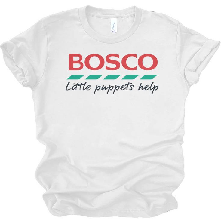 Bosco Little Puppets Help Irish Nostalgia Retro 80s Premium Tri-Blend Unisex Jersey T-Shirt