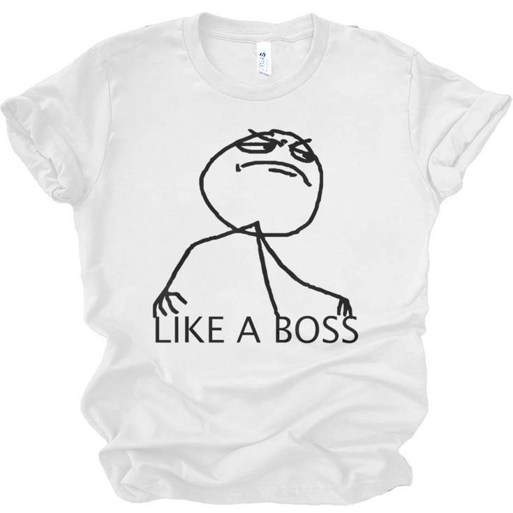 Like A Boss Rage Comic Meme Classic Internet Nostalgia Tee Unisex Jersey T-Shirt