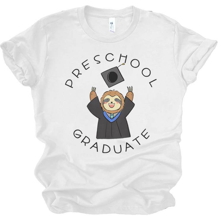 Boys Girls Preschool Graduate Sloth Graduation Cap Unisex Jersey T-Shirt