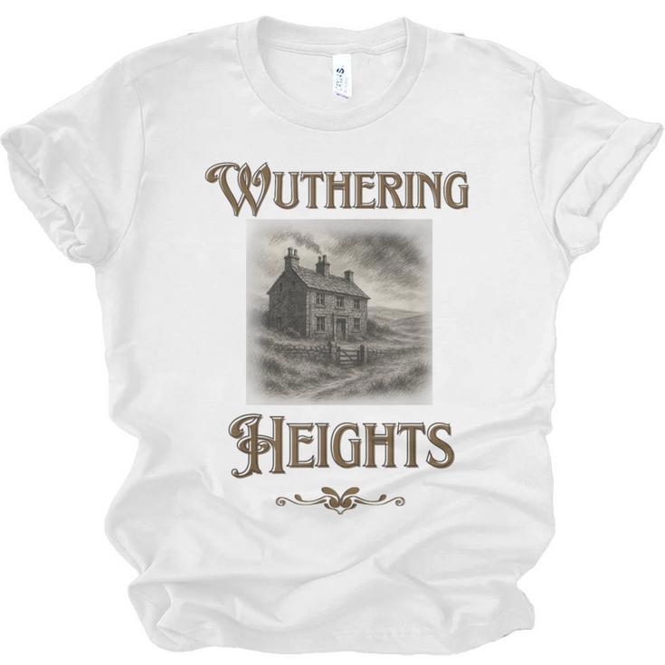 Bronte Novel Wuthering Heights Moorland Gothic Book Cover Unisex Jersey T-Shirt