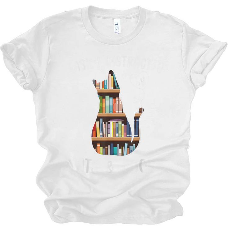 Cat Lover Tee Women Book Lover Reading Librarian Read Unisex Jersey T-Shirt