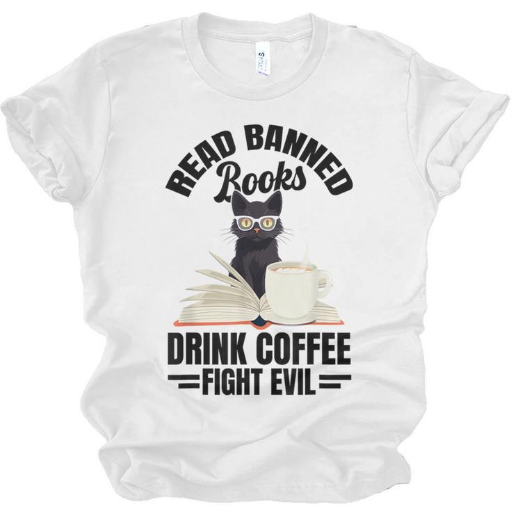 Cat I Read Banned Books Shirt Bookworm Avid Reader For Men Women Kids Unisex Jersey T-Shirt