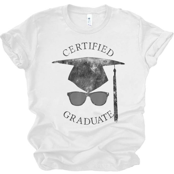 Certified Graduate Vintage Mortarboard Graduation Unisex Jersey T-Shirt