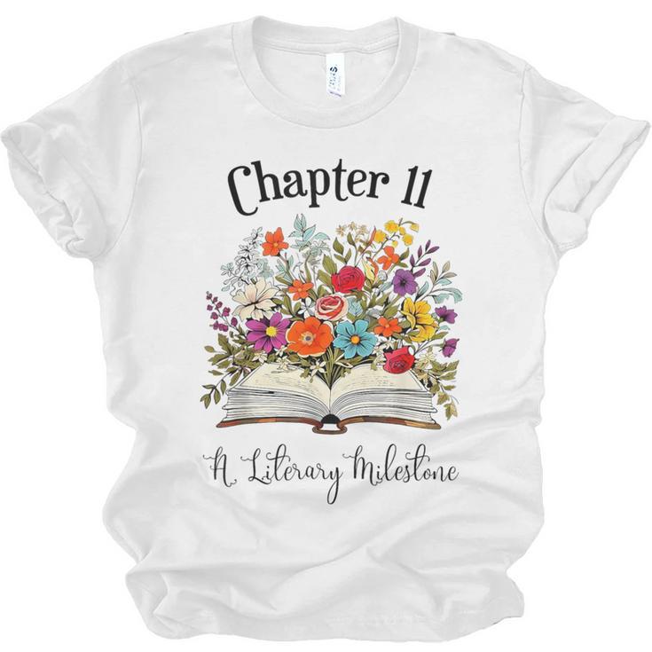 Chapter 11 Years Old 11th Birthday Wildflower Book Lover Unisex Jersey T-Shirt