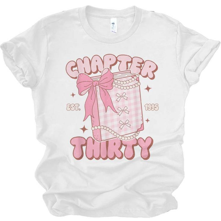 Chapter Thirty Est 1995 Cute 30th Birthday Book Bow Coquette Unisex Jersey T-Shirt