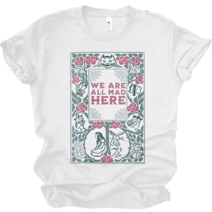 Cheshire Cat Alice In Wonderland Vintage Book Unisex Jersey T-Shirt