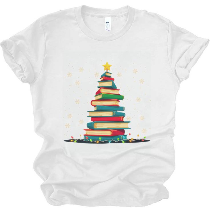 Christmas Tree Of Books Holiday Unisex Jersey T-Shirt