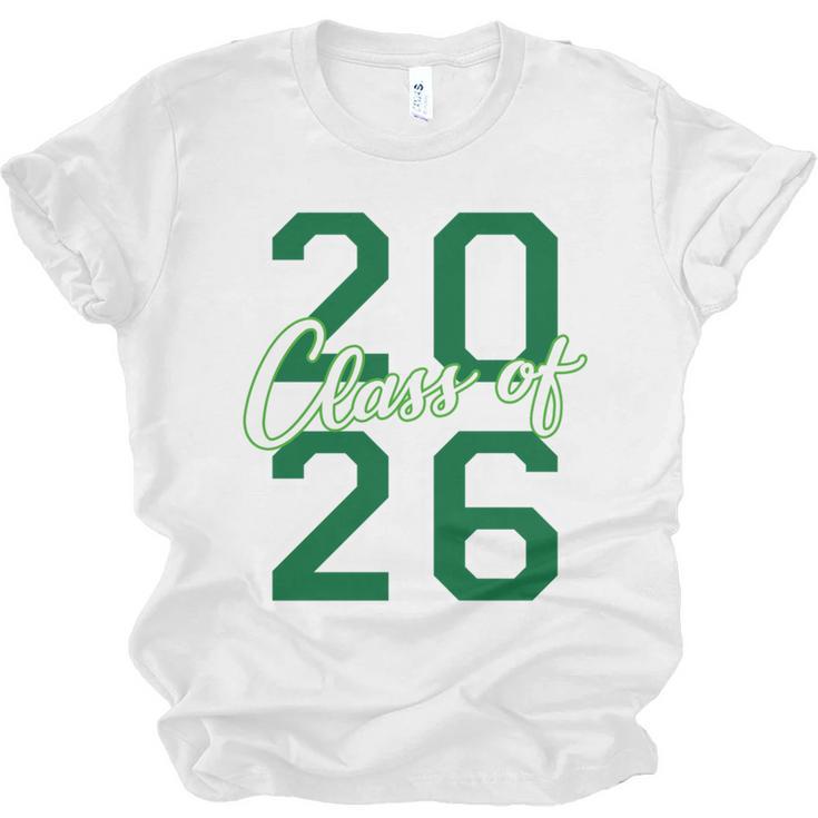 Class Of 2026 Graduation Varsity Green And On The Back Unisex Jersey T-Shirt