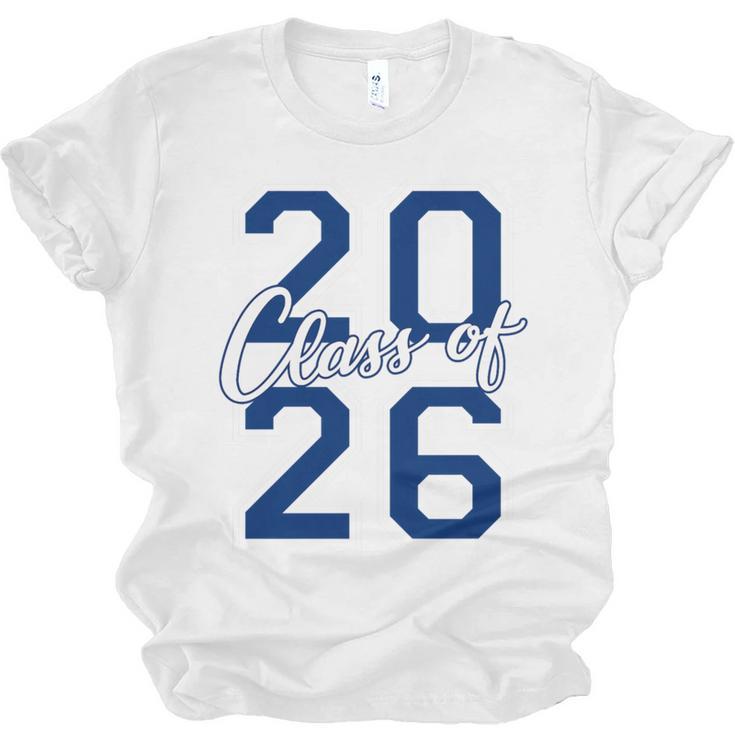 Class Of 2026 Graduation Varsity Navy Blue Letters Premium Tri-Blend Unisex Jersey T-Shirt