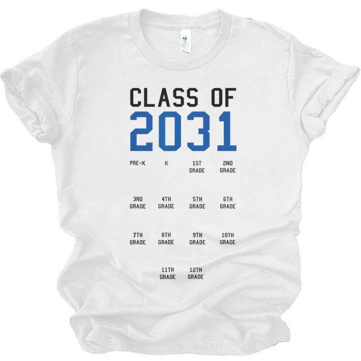Class Of 2031 Graduation T-Shirt With Space For Handprints Unisex Jersey T-Shirt