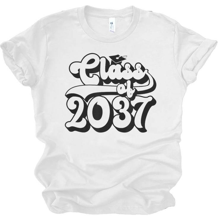 Class Of 2037 Senior Retro 2037 Grad Graduate Graduation Unisex Jersey T-Shirt