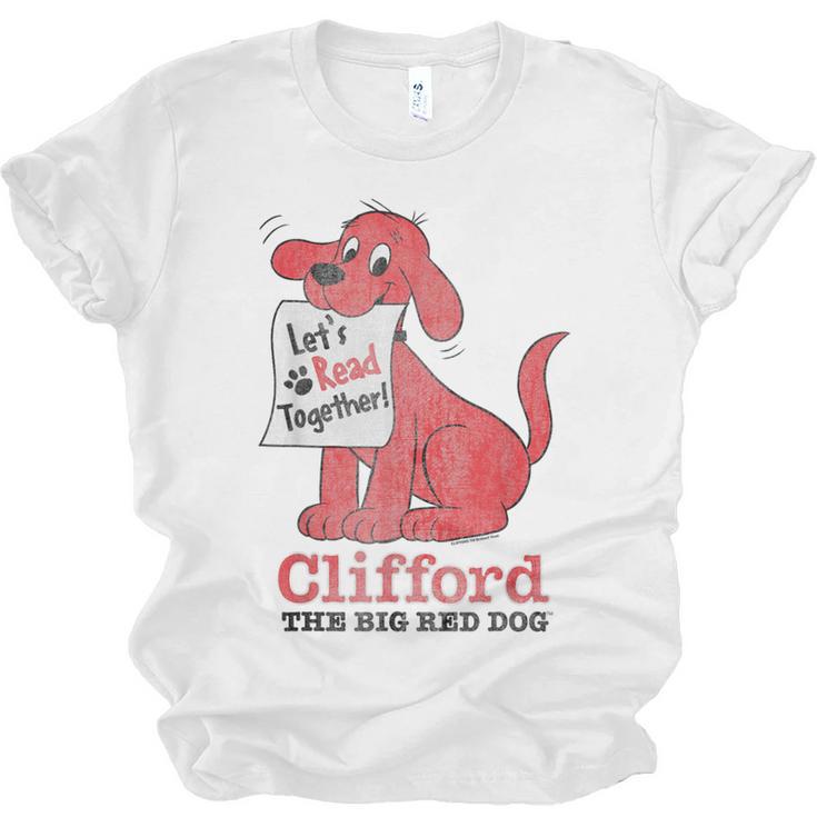 Clifford The Big Red Dog Let's Read Together Vintage Book Unisex Jersey T-Shirt