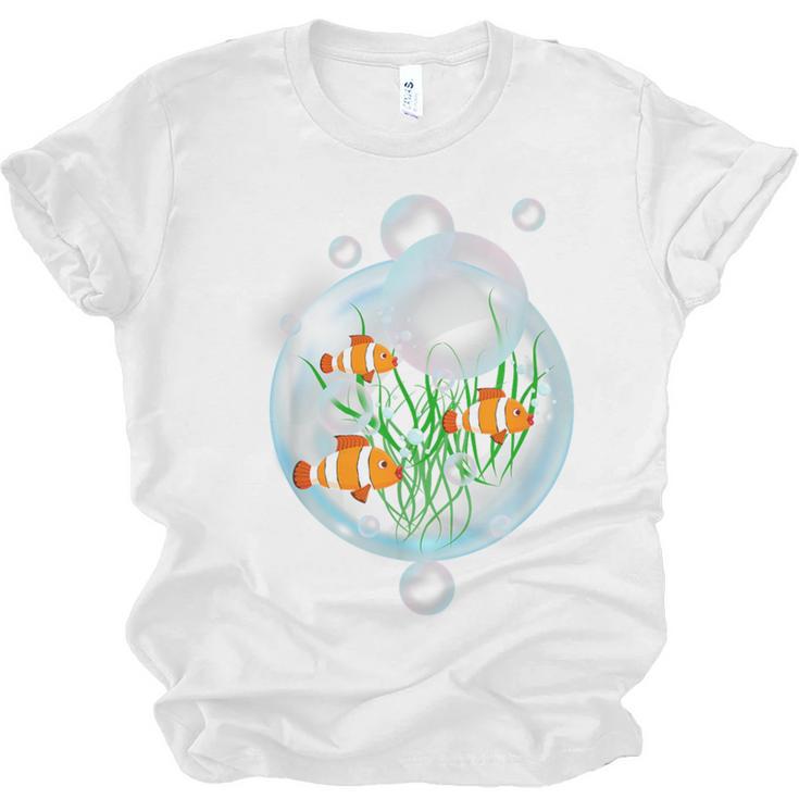 Clownfish Anemonefish Bubbles Water Frutiger Aero Y2K Style Unisex Jersey T-Shirt