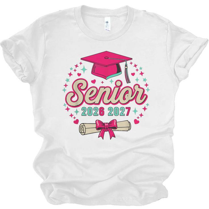 Coquette Pink Bow Senior 2026 2027 Graduation Unisex Jersey T-Shirt