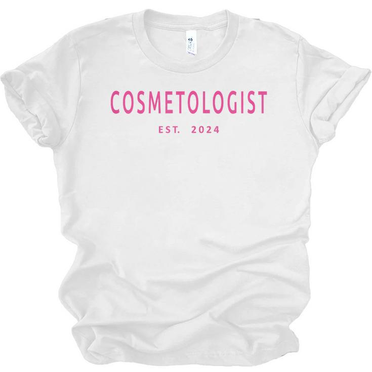 Cosmetologist Est 2024 Graduation Beauty School Cosmetology Unisex Jersey T-Shirt