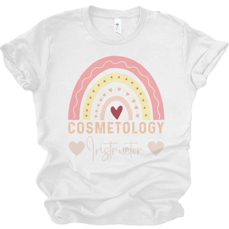 Cosmetology Instructor Cosmetologist Graduation Rainbow Unisex Jersey T-Shirt