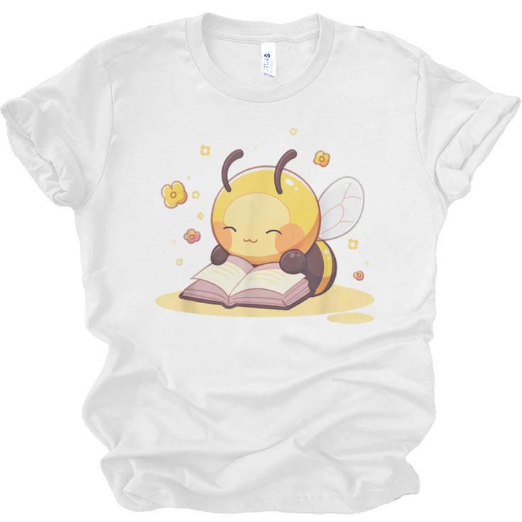 Cute Bee Reading Book Teacher Student Reader Graphic For Men Women Kids Unisex Jersey T-Shirt