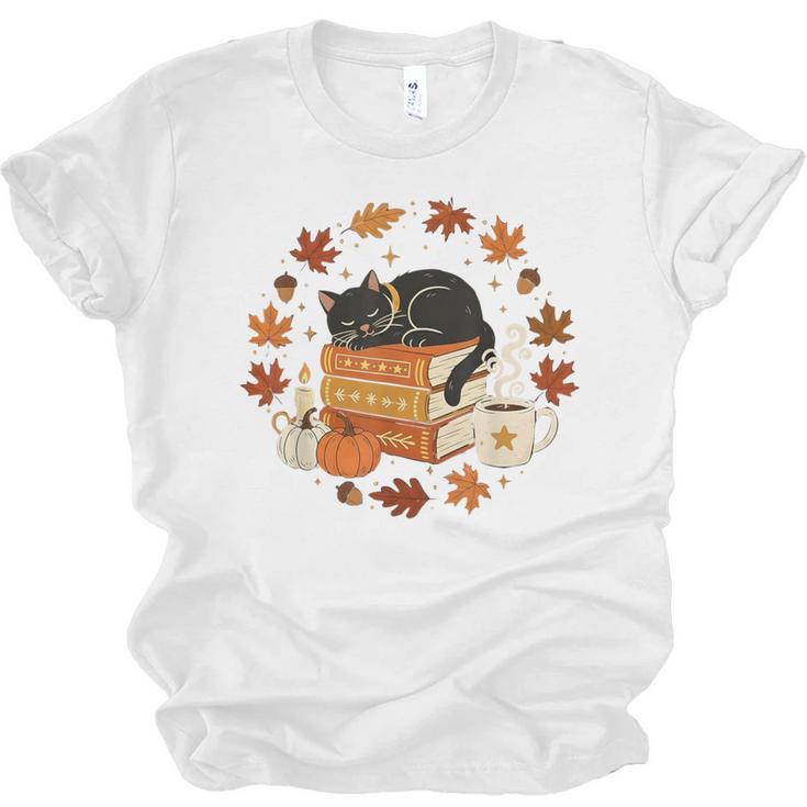 Cute Cat Fall In Love With Reading Book Cat Lover Librarian Unisex Jersey T-Shirt