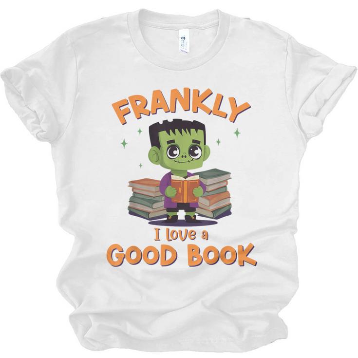Cute Halloween Teacher Librarian Frankenstein Reading Books Unisex Jersey T-Shirt