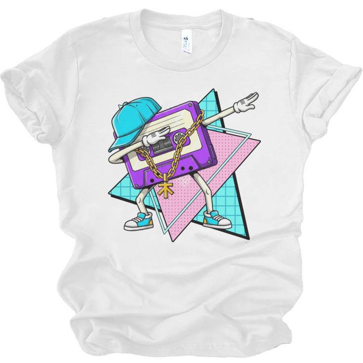 Dabbing Cassette Tape 70s 80s 80s Outfit Nostalgia Unisex Jersey T-Shirt