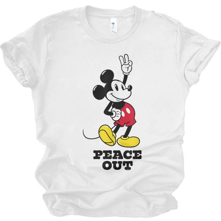 Disney Mickey Mouse Peace Out Totally Retro Graduation Unisex Jersey T-Shirt
