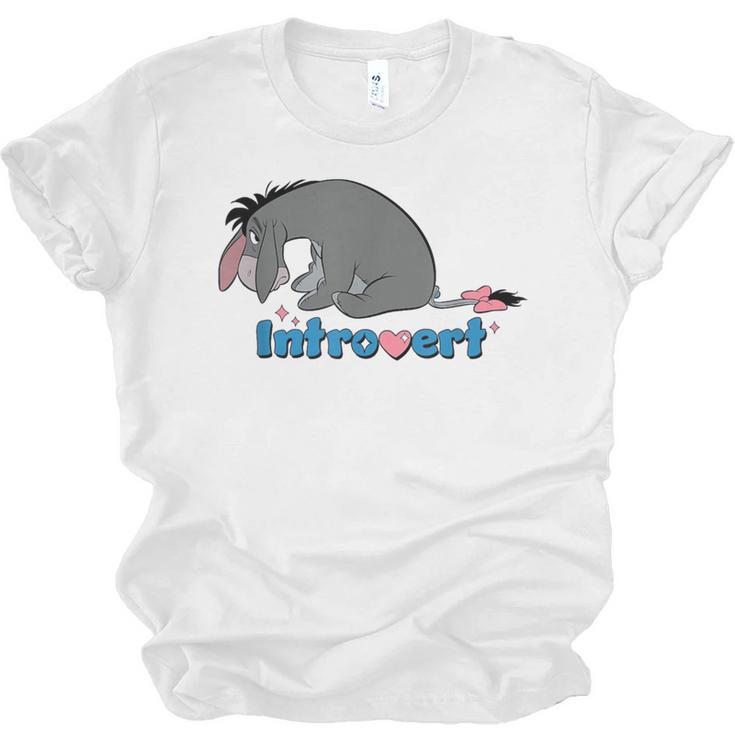 Disney Winnie The Pooh Introvert Eeyore Logo Unisex Jersey T-Shirt