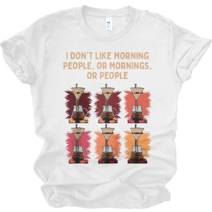 I Dont Like Morning People Introvert Coffee Lover Antisocial Raglan Baseball Tee Unisex Jersey T-Shirt