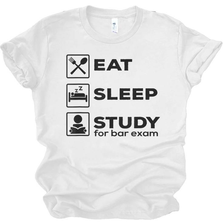 Eat Sleep Study For Bar Exam Lawyer Graduation Unisex Jersey T-Shirt