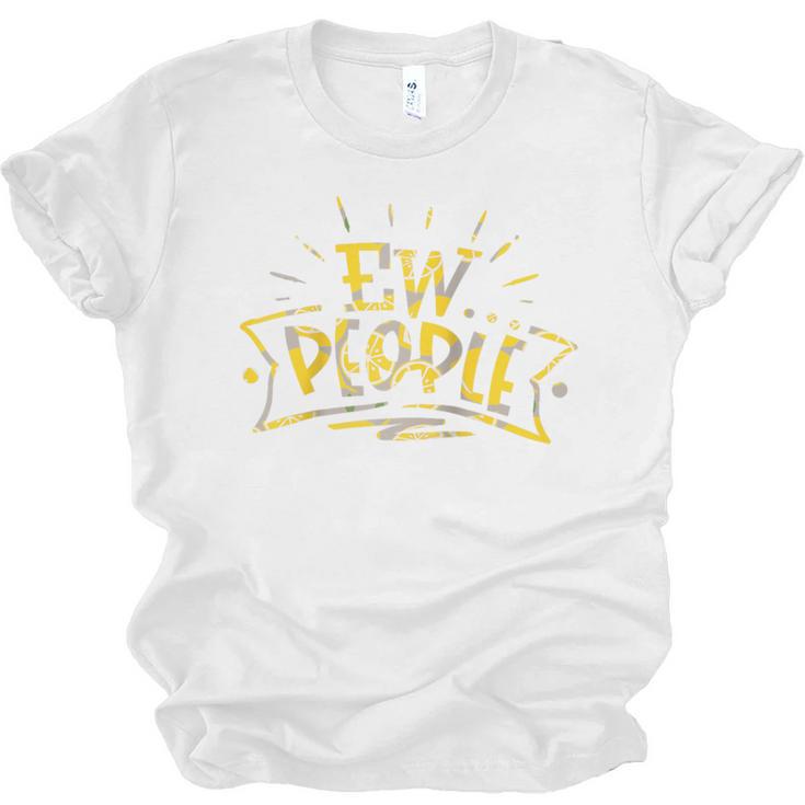 Ew People Antisocial Introvert Saying Yellow Lemon Raglan Baseball Tee Unisex Jersey T-Shirt