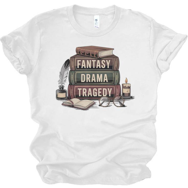 Fantasy Drama Tragedy Gothic Book Lover Bookworm Unisex Jersey T-Shirt