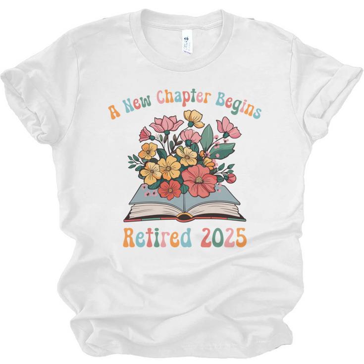 Floral Book Officially Retired 2025 A New Chapter Begins Unisex Jersey T-Shirt
